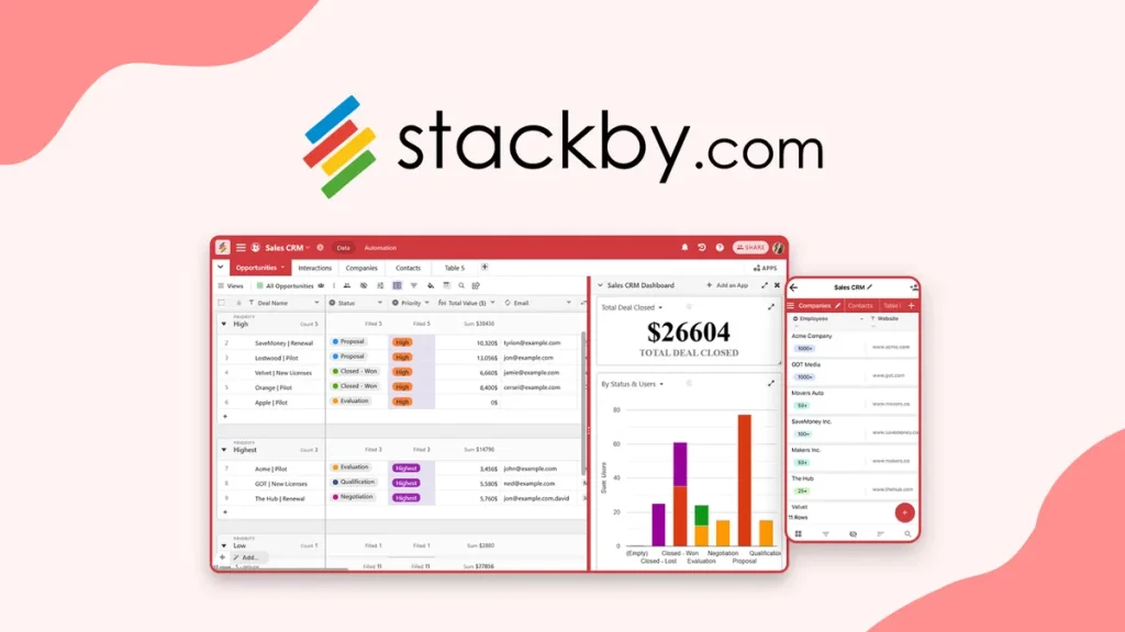 Stackby combines spreadsheets, databases & automation into one no-code platform. Build CRMs, dashboards & workflows easily. Full features, pros/cons & deal info.