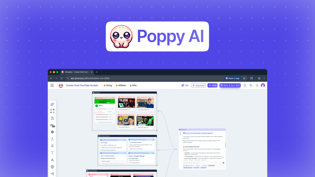 Poppy AI Review 2026 – The Visual AI Workspace for Research, Content & Ideas
